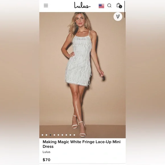 Lulus Making Magic White Fringe Lace-Up Mini Dress
